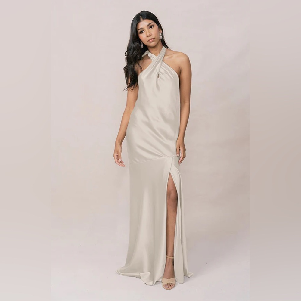 Revelry Athena Satin Dress - Soft Champagne